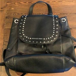 Michael Kors black studded backpack